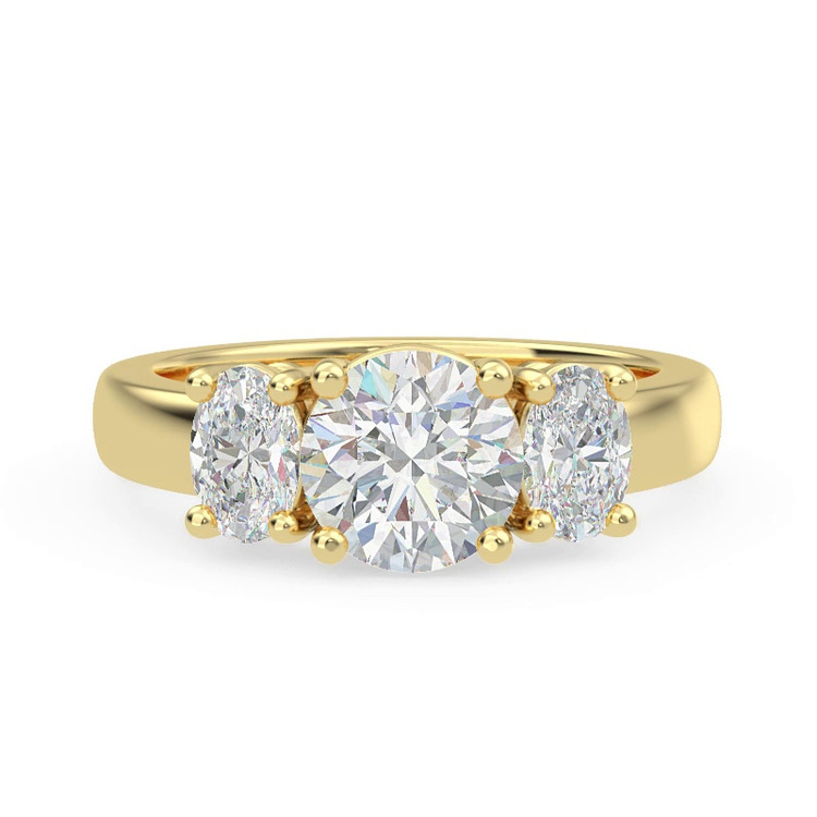 360 degree view of Roxie Oval Lab Side Stone Three-Stone Engagement Ring