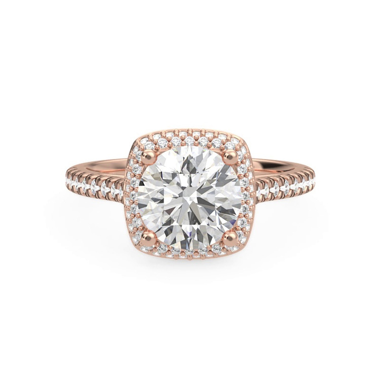 360 degree view of Isolde Double-Beveled Halo Engagement Ring