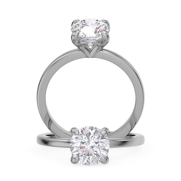 360 degree view of Solo Diamond Accent Solitaire Engagement Ring