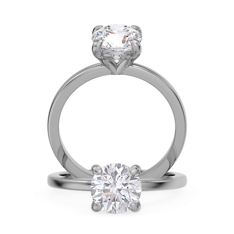 360 degree view of Solo Diamond Accent Solitaire Engagement Ring