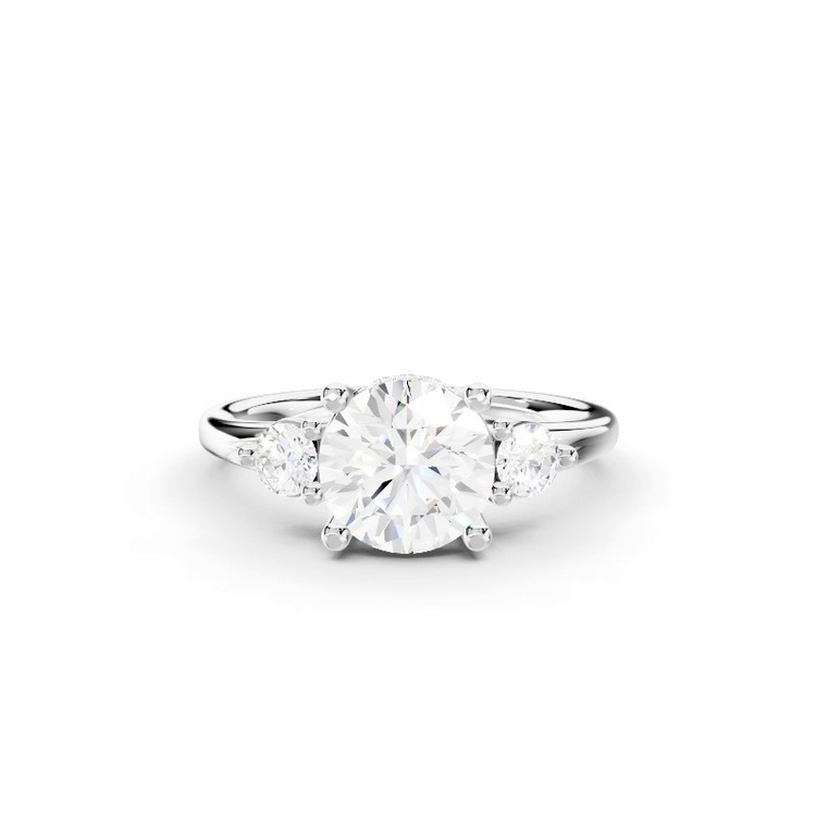 360 degree view of Stacy Three-Stone Hidden Halo Engagement Ring (.25 ct. tw.)