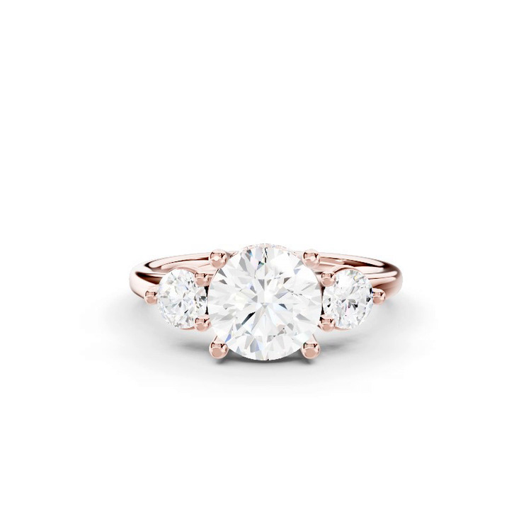 360 degree view of Stacy Three-Stone Hidden Halo Engagement Ring (.50 ct. tw.)