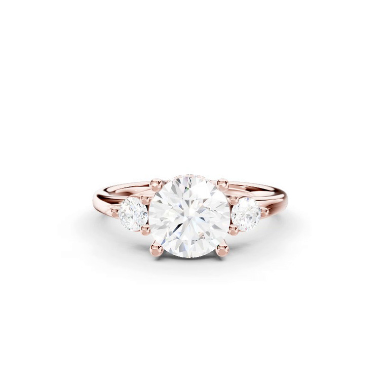 360 degree view of Stacy Three-Stone Hidden Halo Lab Diamond Engagement Ring (.25 ct. tw.)
