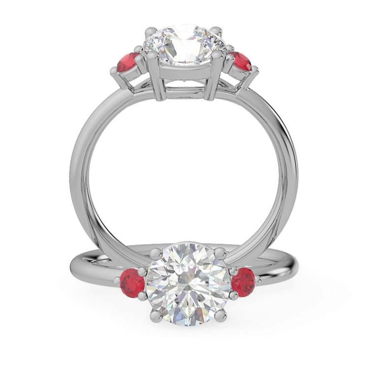 360 degree view of Mavrica Ruby Three-Stone Engagement Ring