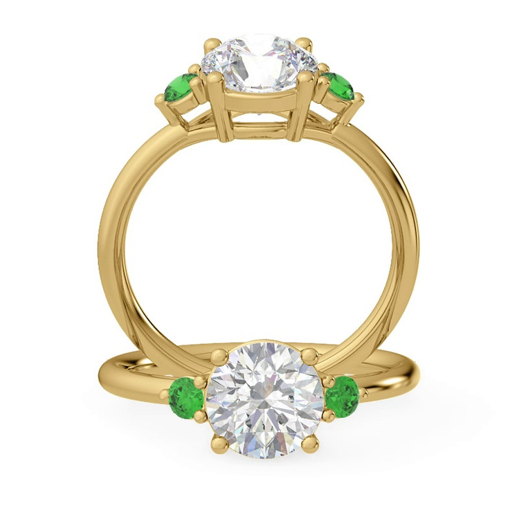 360 degree view of Mavrica Emerald Three-Stone Engagement Ring