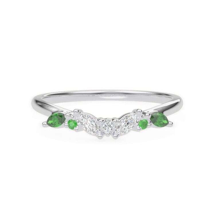 360 degree view of Butterfly and Bee Vine Twist Lab Emerald Band
