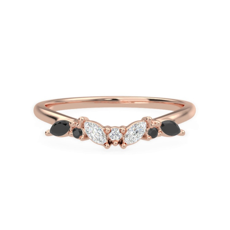 360 degree view of Butterfly and Bee Black Diamond Band