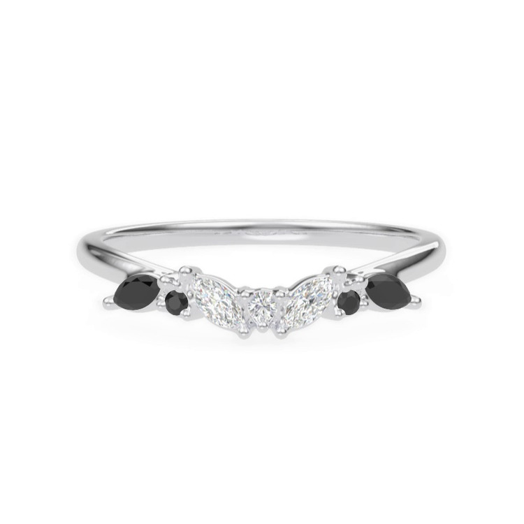 360 degree view of Butterfly and Bee Black Diamond Band