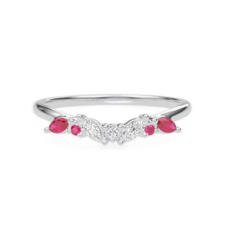 360 degree view of Butterfly and Bee Vine Twist Lab Ruby Band