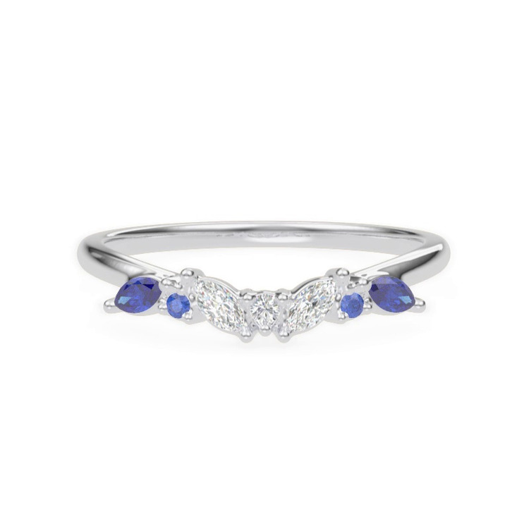 360 degree view of Butterfly and Bee Lab Sapphire & Diamond Band