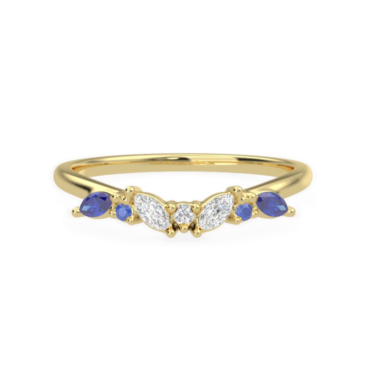 360 degree view of Butterfly and Bee Lab Sapphire & Diamond Band