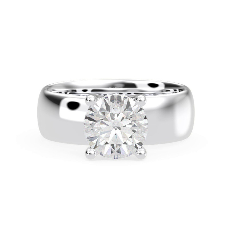 360 degree view of Monaco Wide Hidden Halo Solitaire (6MM)