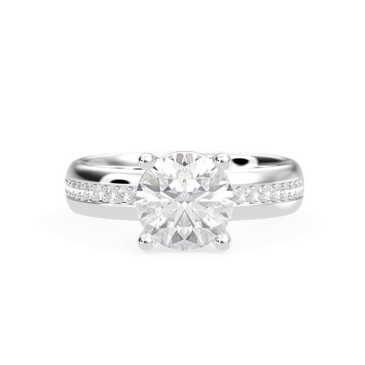 360 degree view of Monaco Wide Pavé Solitaire (4MM)