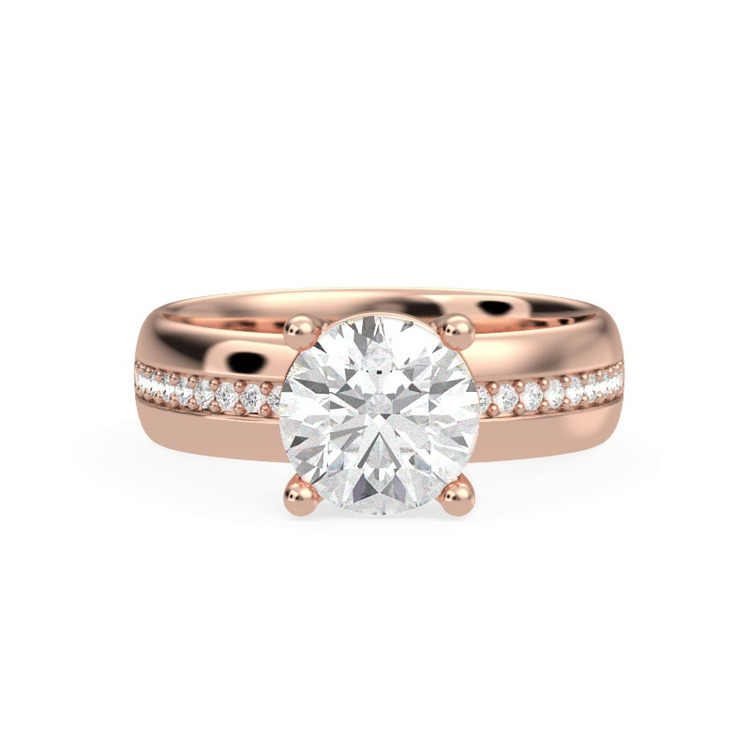 360 degree view of Monaco Wide Pavé Solitaire (5MM)