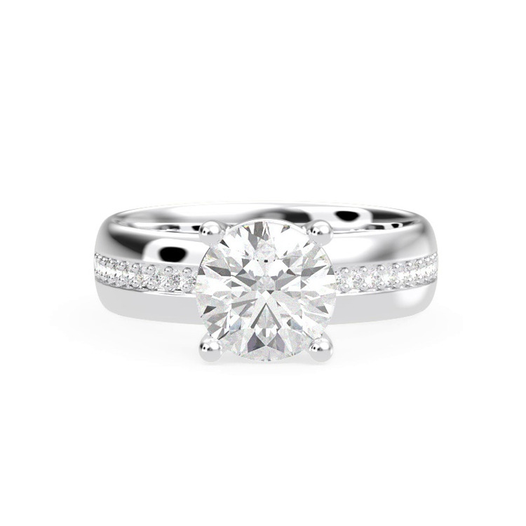 360 degree view of Monaco Wide Pavé Solitaire (5MM)