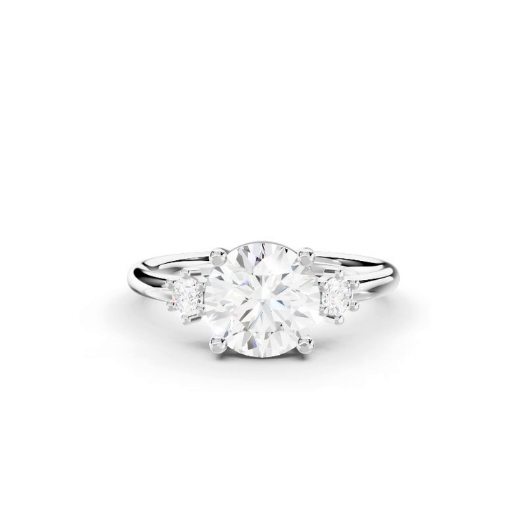 360 degree view of Marni Petite Three-Stone Lab Engagement Ring
