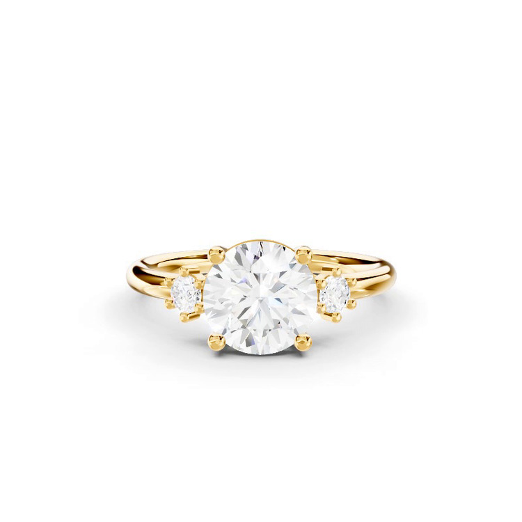 360 degree view of Marni Petite Three-Stone Lab Engagement Ring