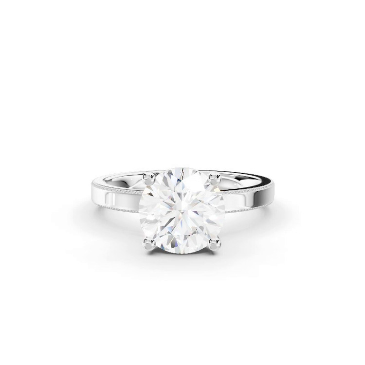 360 degree view of Milgrain Solitaire Engagement Ring (2 mm)