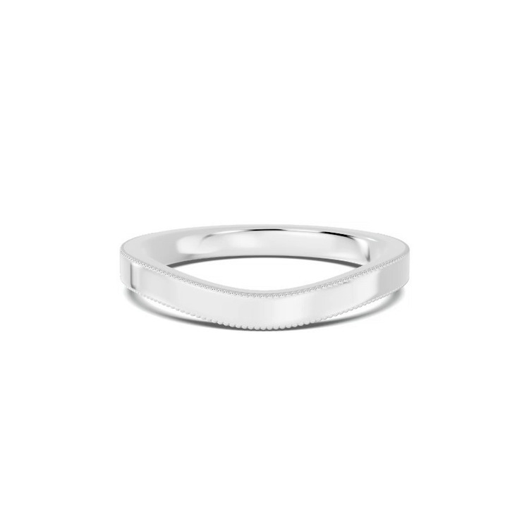360 degree view of Milgrain Curved Band (2mm)