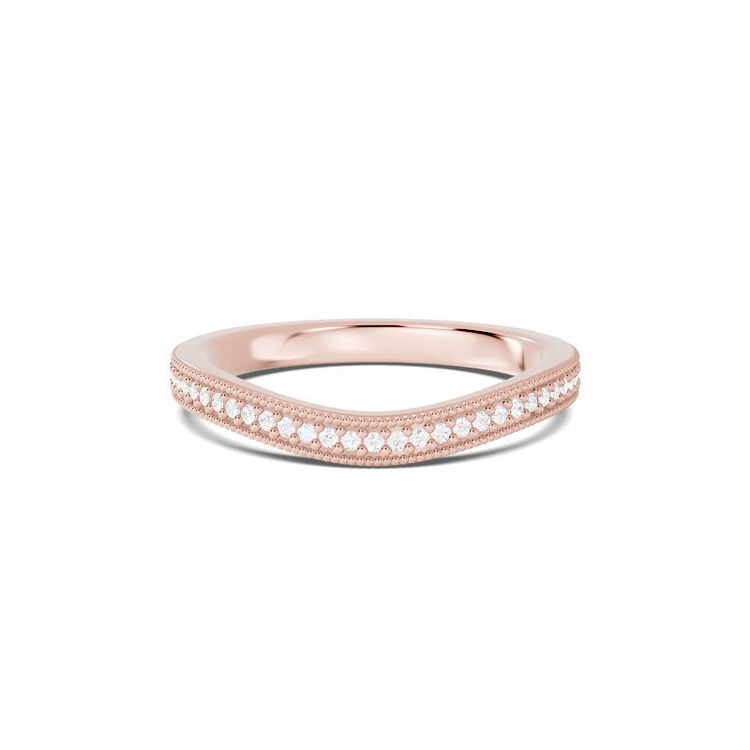 360 degree view of Milgrain Curved Pavé Diamond Band