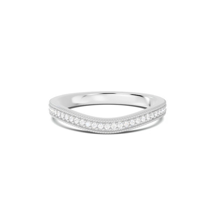 360 degree view of Milgrain Curved Pavé Lab Diamond Band