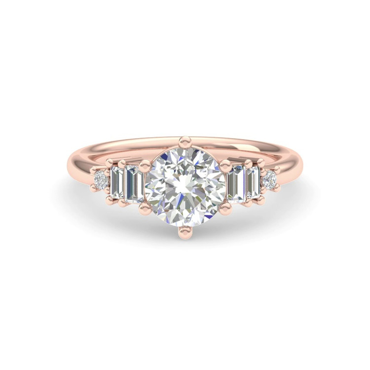 360 degree view of Tia Graduated Baguette And Round Diamond Engagement Ring