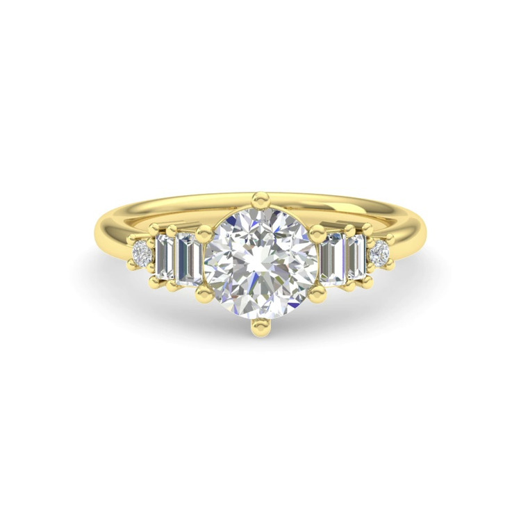 360 degree view of Tia Graduated Baguette And Round Diamond Engagement Ring