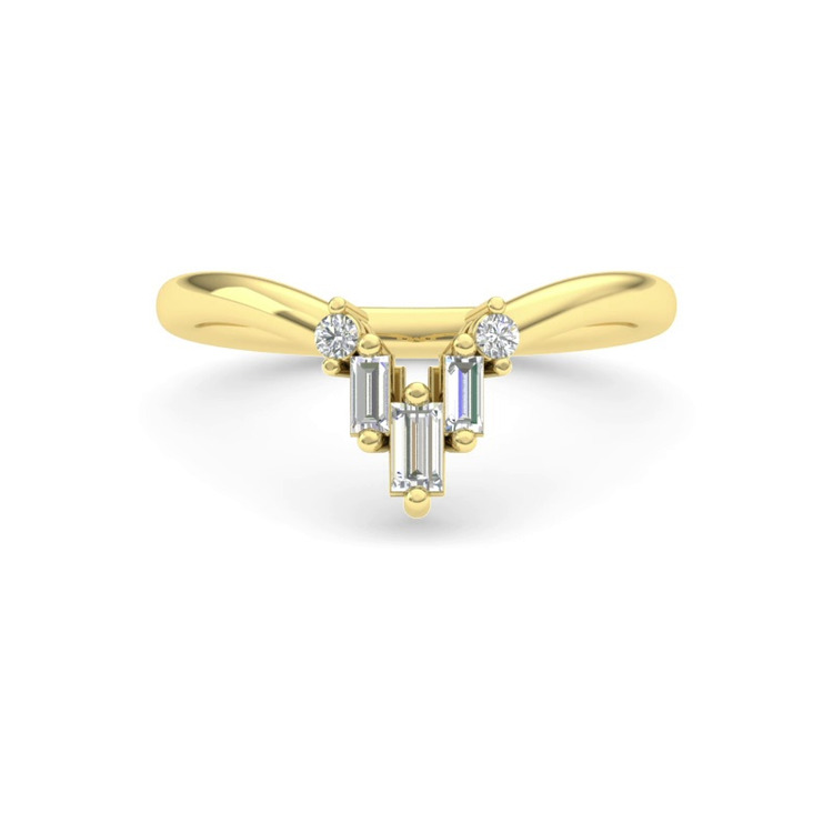 360 degree view of Tia Baguette And Round Chevron Band
