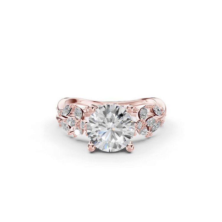 360 degree view of Butterfly And Bee Vine Twist Lab Engagement Ring