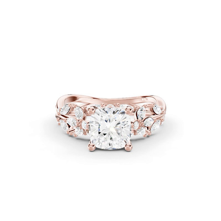 360 degree view of Butterfly And Bee Vine Twist Lab Engagement Ring