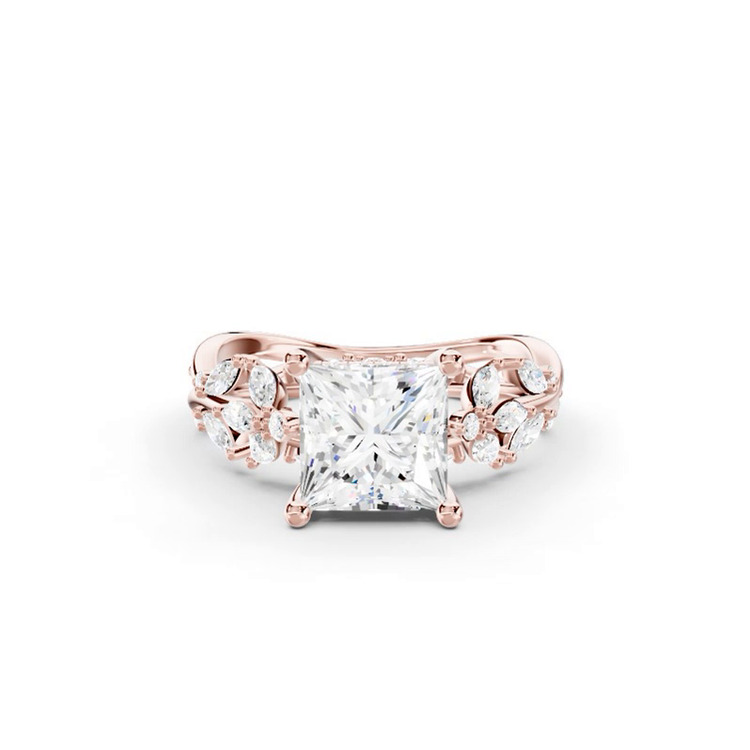 360 degree view of Butterfly And Bee Vine Twist Lab Engagement Ring