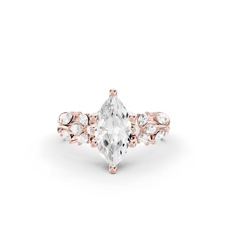 360 degree view of Butterfly And Bee Vine Twist Lab Engagement Ring