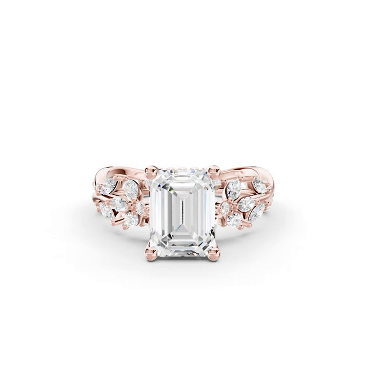 360 degree view of Butterfly And Bee Vine Twist Lab Engagement Ring