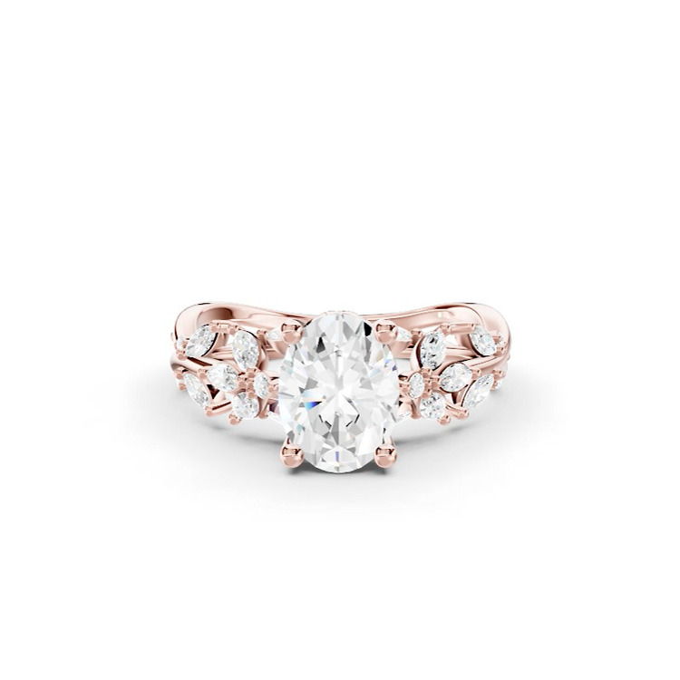 360 degree view of Butterfly And Bee Vine Twist Lab Engagement Ring