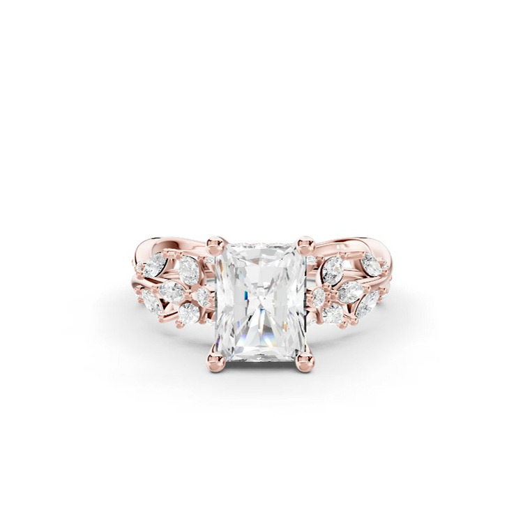 360 degree view of Butterfly And Bee Vine Twist Lab Engagement Ring