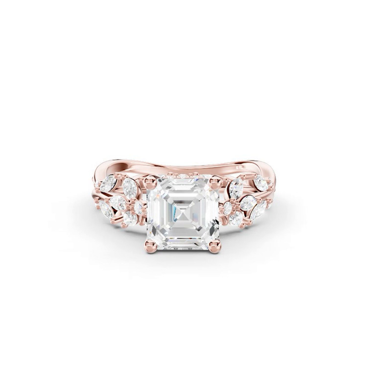 360 degree view of Butterfly And Bee Vine Twist Lab Engagement Ring
