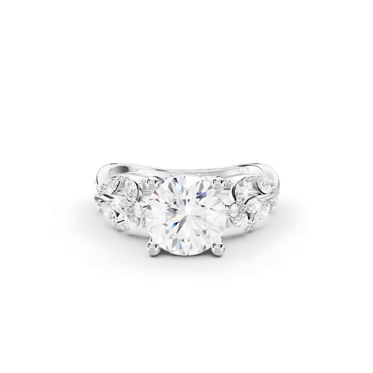 360 degree view of Butterfly And Bee Vine Twist Lab Engagement Ring