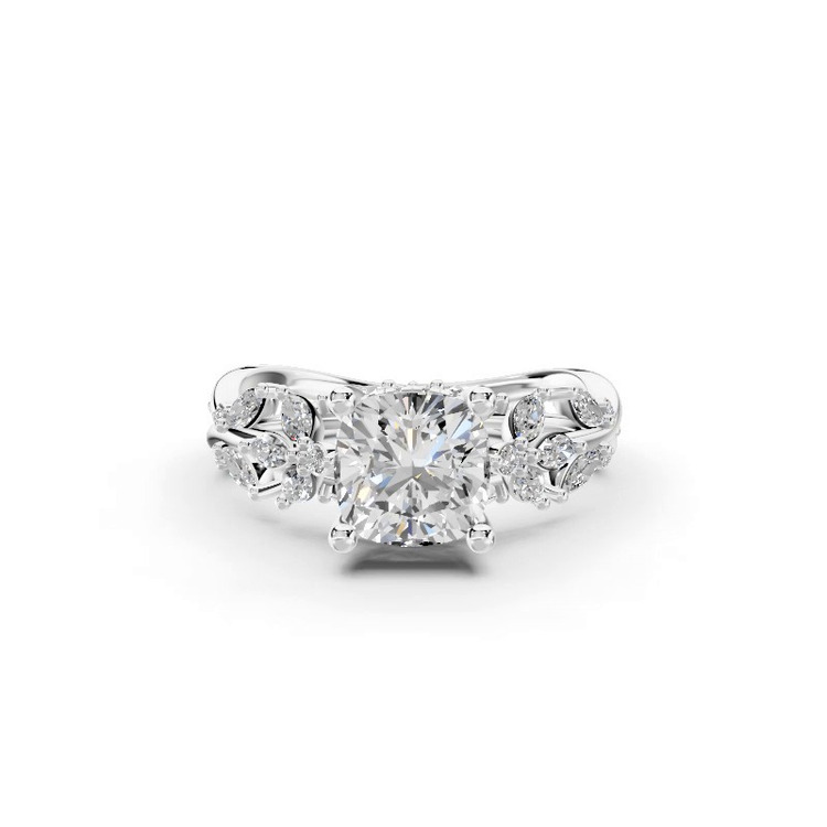 360 degree view of Butterfly And Bee Vine Twist Lab Engagement Ring