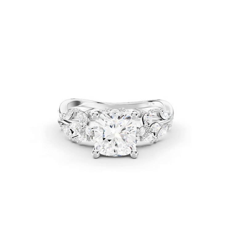 360 degree view of Butterfly And Bee Vine Twist Lab Engagement Ring