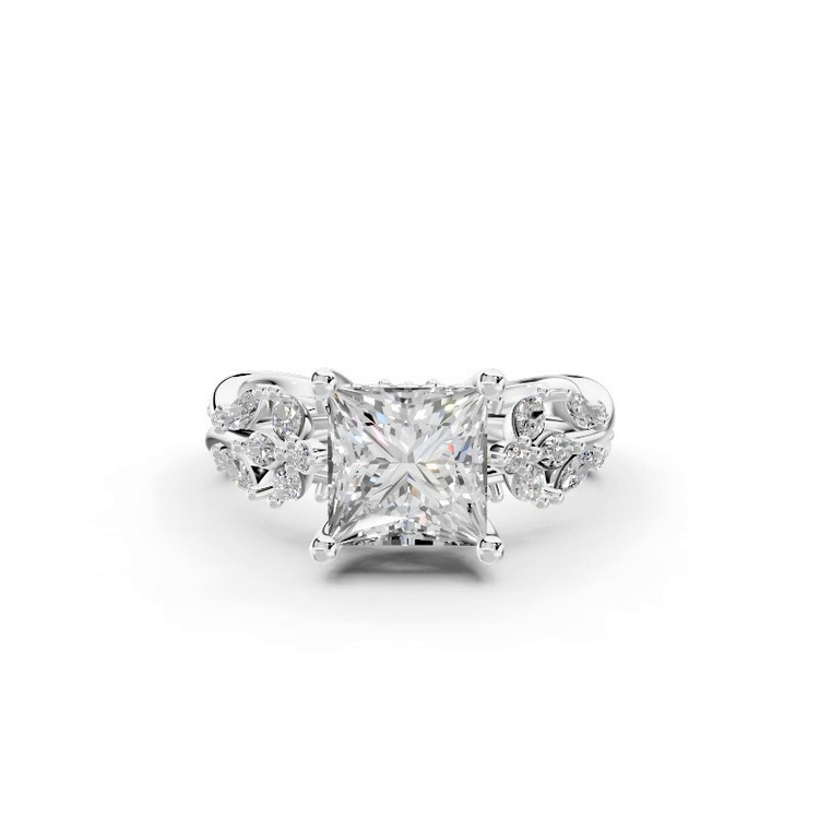 360 degree view of Butterfly And Bee Vine Twist Lab Engagement Ring