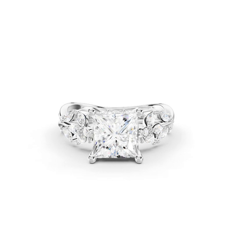 360 degree view of Butterfly And Bee Vine Twist Lab Engagement Ring