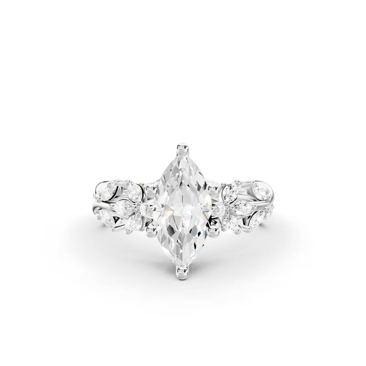 360 degree view of Butterfly And Bee Vine Twist Lab Engagement Ring