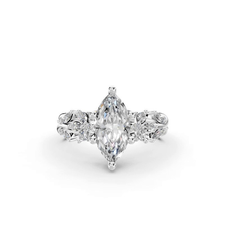 360 degree view of Butterfly And Bee Vine Twist Lab Engagement Ring