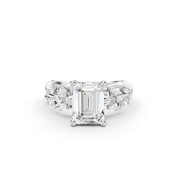 360 degree view of Butterfly And Bee Vine Twist Lab Engagement Ring