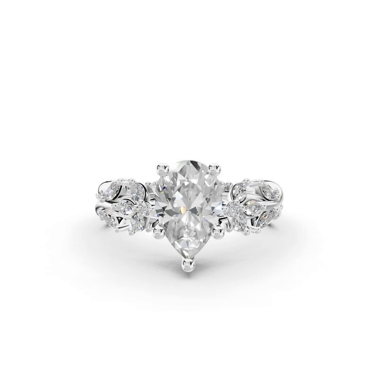 360 degree view of Butterfly And Bee Vine Twist Lab Engagement Ring