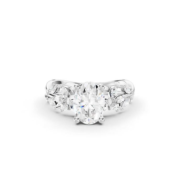360 degree view of Butterfly And Bee Vine Twist Lab Engagement Ring