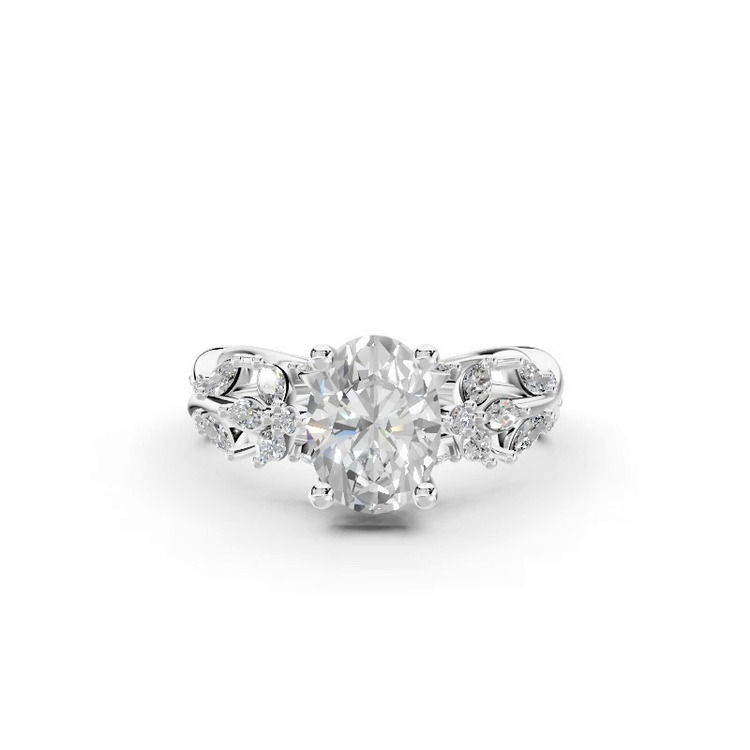 360 degree view of Butterfly And Bee Vine Twist Lab Engagement Ring