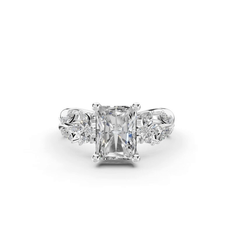 360 degree view of Butterfly And Bee Vine Twist Lab Engagement Ring