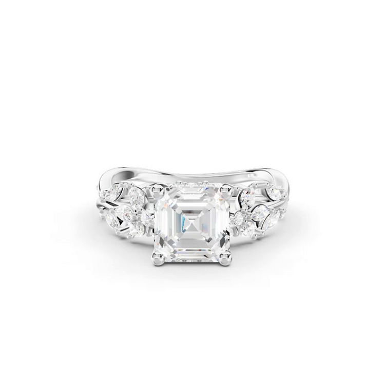 360 degree view of Butterfly And Bee Vine Twist Lab Engagement Ring