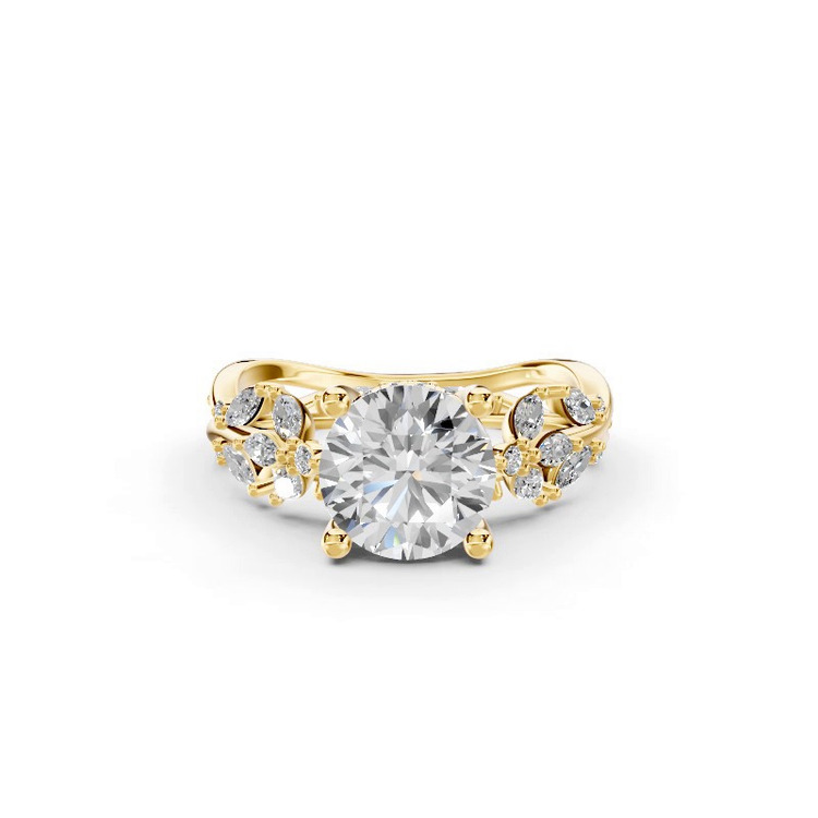 360 degree view of Butterfly And Bee Vine Twist Lab Engagement Ring